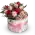 Květinový box růží s pralinkami
